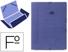 LIDERPAPEL CARPETA CON GOMAS AZUL FORMATO FOLIO