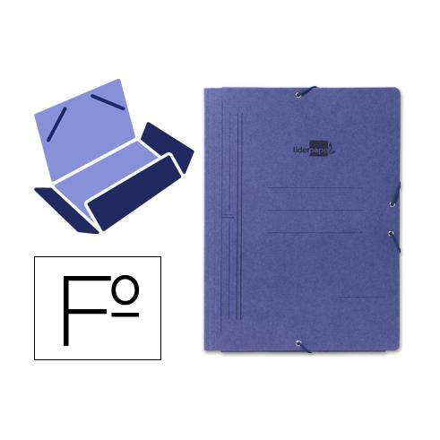 LIDERPAPEL CARPETA CON GOMAS AZUL FORMATO FOLIO