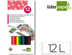 LIDERPAPEL LÁPICES DE COLORES ACUARELABLES - 12unidades