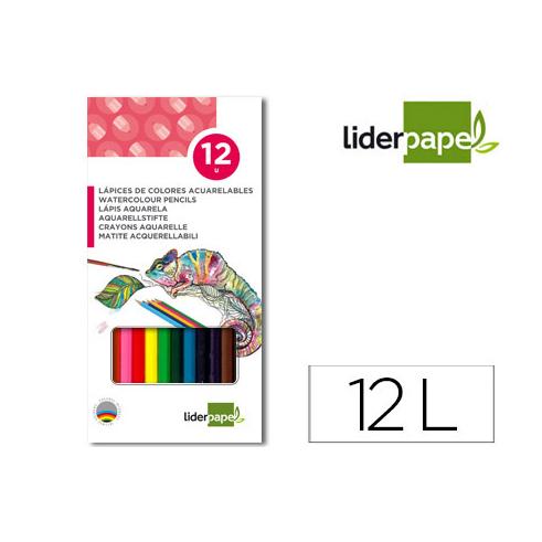 LIDERPAPEL LÁPICES DE COLORES ACUARELABLES - 12unidades