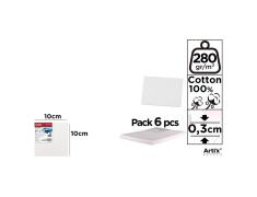 Lienzo en Tablilla 10x10cm 280g/m2 Pack 6u