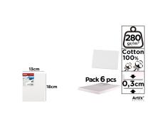 Lienzo en Tablilla 13x18cm 280g/m2 Pack 6u