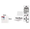Lienzo en Tablilla 15x15cm 280g/m2 Pack 6u
