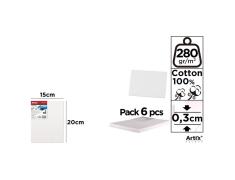 Lienzo en Tablilla 15x20cm 280g/m2 Pack 6u
