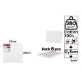 Lienzo en Tablilla 20x20cm 280g/m2 - Pack 6u