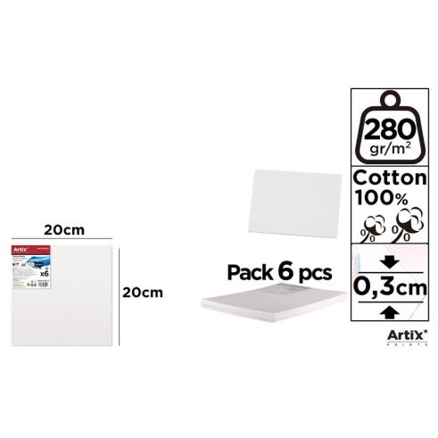 Lienzo en Tablilla 20x20cm 280g/m2 - Pack 6u