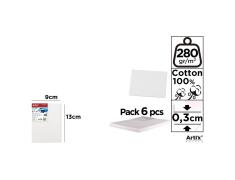Lienzo en Tablilla 9x13cm 280g/m2 Pack 6u