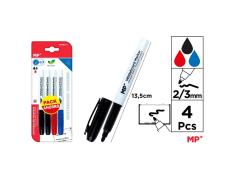 MARCADOR DE PIZARRA 2U NEGRO. 1U ROJO. 1U AZUL MP