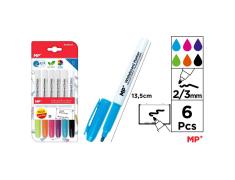 MARCADOR DE PIZARRA 6U COLORES VARIADOS MP