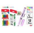 Marcador Fluorescente 12 Uds. Pack Ahorro (Tipo Boligrafo)
