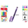 Marcador Fluorescente 6 Uds. Pack Ahorro (Tipo Boligrafo-Cuerpo Translucido)