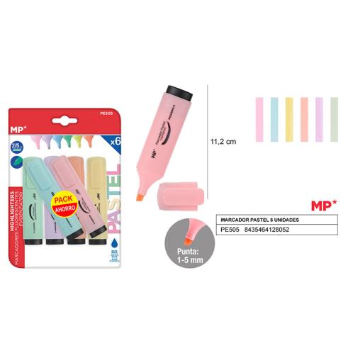 MARCADOR PASTEL 6UDS PACK AHORRO MP