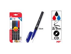 Marcador Permanente 4 Uds. Pack Ahorro (azul, negro, rojo)