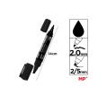 MARCADOR PERMANENTE DOBLE PUNTA NEGRO MP