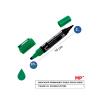 Marcador Permanente Doble Punta Verde MP