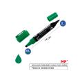 Marcador Permanente Doble Punta Verde MP