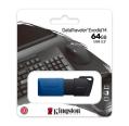 Memoria USB Kingston DataTraveler Exodia M 64GB - USB 3.2 Gen 1 - Capuchón Móvil - Enganche para Llavero - Color Negro/Azul