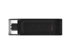 Memoria USB Tipo C Kingston DataTraveler 70 - 32GB - USB-C 3.2 Gen 1 - Con Tapa - Color Negro