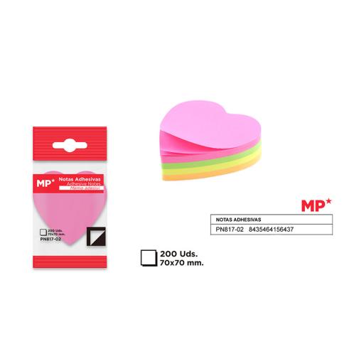 NOTAS ADHESIVAS 70X70MM 200H CORAZON