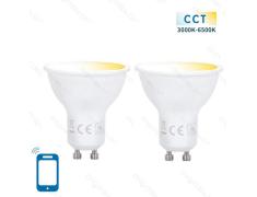 Pack 2 Bombillas Led Wifi GU10 5W CCT