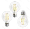 Pack 3 Bombillas de Filamento LED E27 G80 4W Luz Cálida 2700K