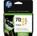 Pack 3 x HP 712 Amarillo Original