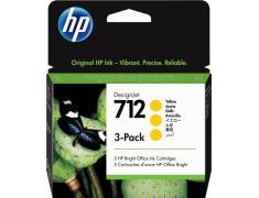 Pack 3 x HP 712 Amarillo Original