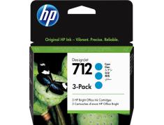 Pack 3 x HP 712 Cyan Originales