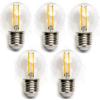 Pack 5 Bombillas de Filamento LED E27 G45 4W Luz Cálida 2700K