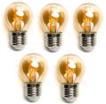 Pack 5 Bombillas de Filamento LED E27 G45 6W Luz Cálida 2200K