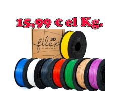 Pack 5 Kg de Filamento Filex3d PLA +PREMIUM - 1,75 mm - Colores a Elegir