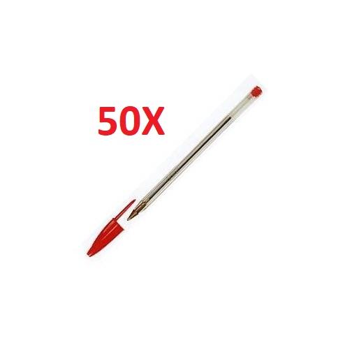 PACK 50 UNIDADES BIC CRISTAL BOLÍGRAFO DE TINTA ROJO