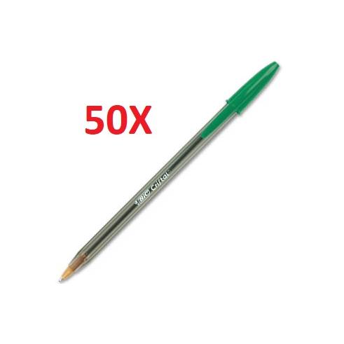 PACK 50 UNIDADES BIC CRISTAL BOLÍGRAFO DE TINTA VERDE