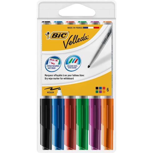 Pack 6 Rotuladores Bic Velleda Pizarra