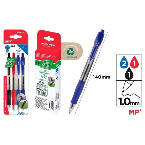 Pack de Bolígrafos Retráctil Punta 1mm MP