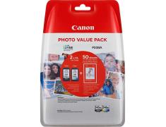 Pack Canon PG-545XL / CL-546XL Originales + 50 Hojas de Papel Fotográfico
