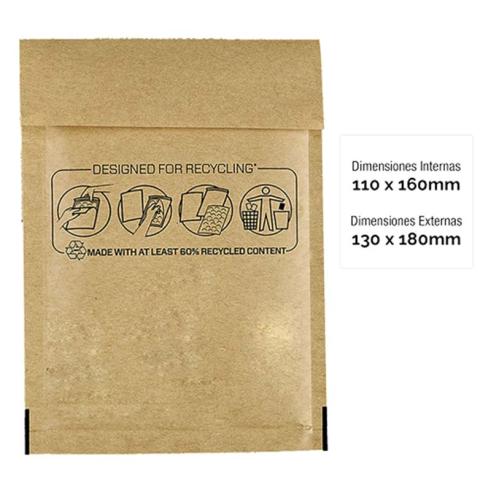 Pack de 10 Bolsas de Burbujas Acolchadas 110x160 mm Fellowes Bankers Box Nº11