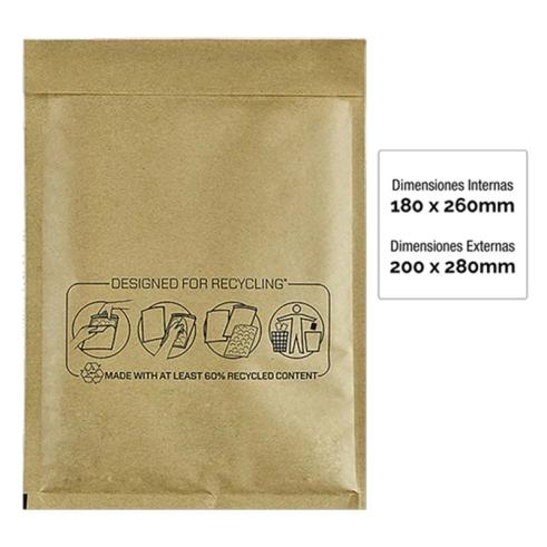 Pack de 10 Bolsas de Burbujas Acolchadas 180x260 mm Fellowes Bankers Box Nº14