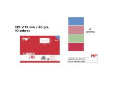 Pack de 10 Sobres Comerciales Color Pastel 176x120mm