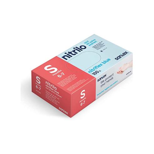 Pack de 100 Guantes de Nitrilo Talla S Santex Nitriflex Blue