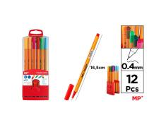 Pack de 12 Rotuladores de Punta Fina