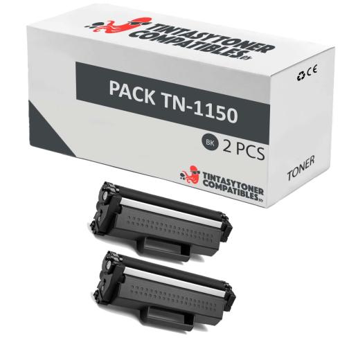 Pack de 2 Toner Brother TN1150 Compatible