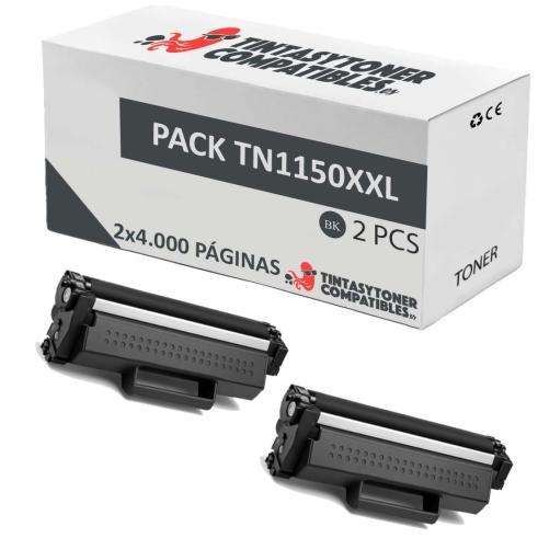 Pack de 2 Toner Brother TN1150XXL Compatibles