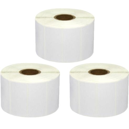 Pack de 3 Rollos de Etiquetas Compatibles Zebra Perforadas 50x25 mm 1000 Unidades