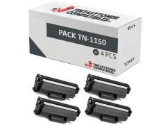 Pack de 4 Toner Brother TN1150 Compatible