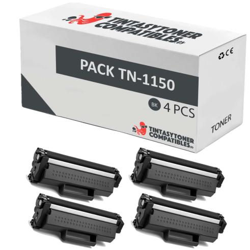 Pack de 4 Toner Brother TN1150 Compatible