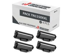 Pack de 4 Toner Brother TN1150XXL Compatibles
