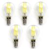 Pack de 5 Bombillas de Filamento LED E14 G45 4W Luz Fría 6500K
