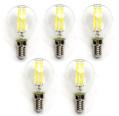 Pack de 5 Bombillas de Filamento LED E14 G45 4W Luz Fría 6500K