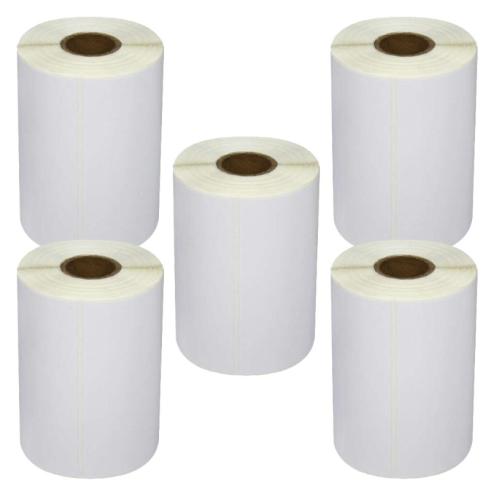 Pack de 5 Rollos de Etiquetas Compatibles Zebra Perforadas 101,5x50 mm 500 Unidades